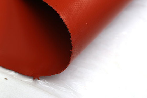 Rode Silicone Met een laag bedekte Glasvezeldoek voor Vuurvast de Stoffenbroodje van de Uitbreidingsverbinding