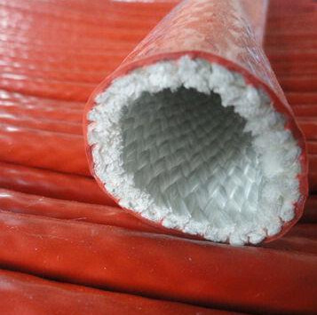 Van de het Siliconerubber Met een laag bedekte Glasvezel van de vlamweerstand de Hitteisolatie van Sleeving