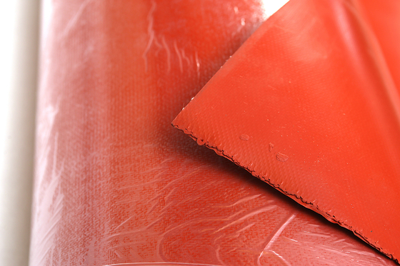 Rode Silicone Met een laag bedekte Glasvezeldoek voor Vuurvast de Stoffenbroodje van de Uitbreidingsverbinding